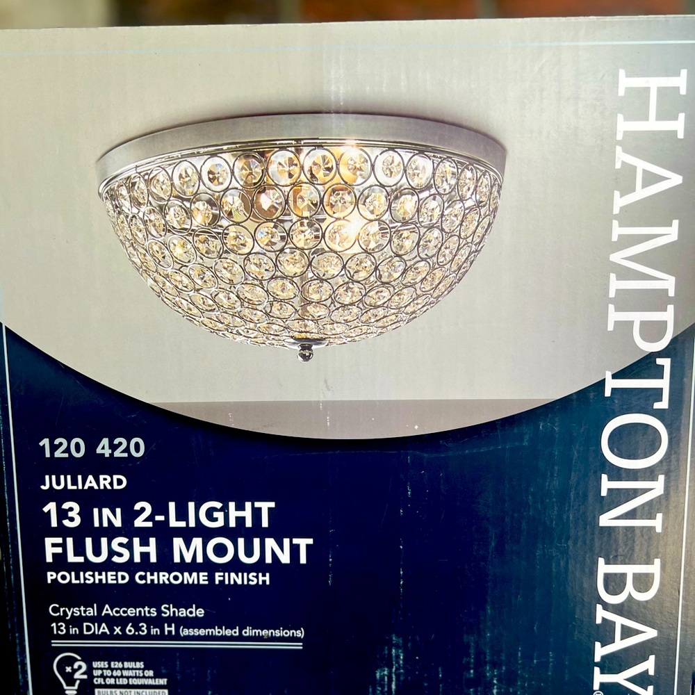 Hampton Bay - Juliard.      Crystal Accent Shade-polished chrome finish